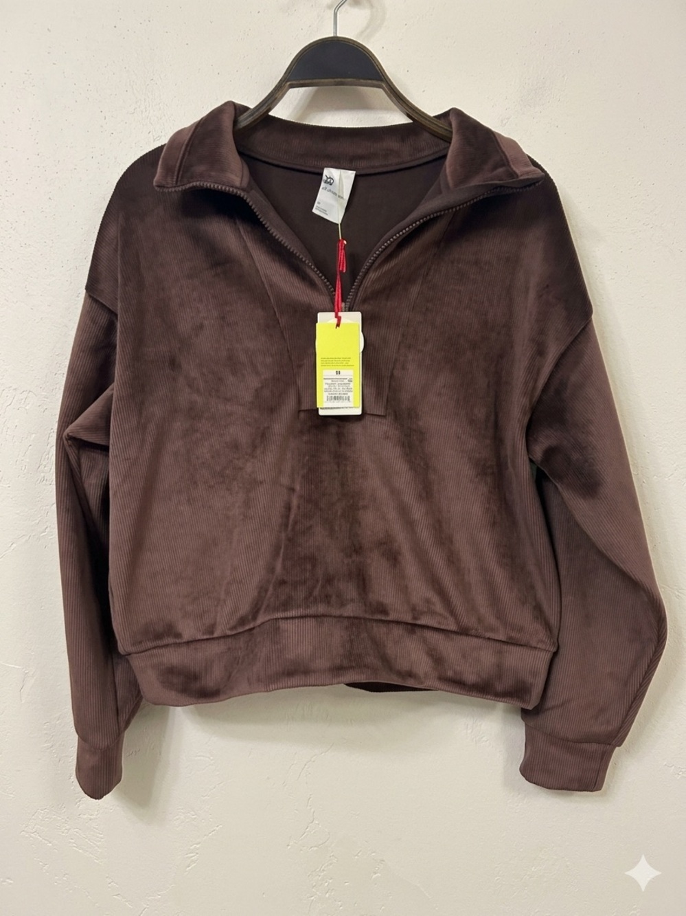 all in motion Plush Half-Zip Turtleneck Sweatshirt - Chocolate Brown